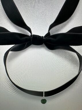 Mateo New York 14kt Black Velvet Malachite & Diamond Choker Necklace